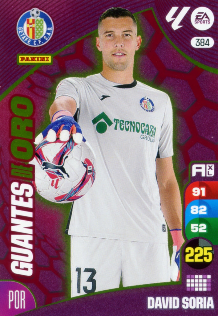 Panini Adrenalyn XL La Liga 2024/2025 - #384 - GOLDEN GLOVES - DAVID SORIA - 1st Edition, RAW Card