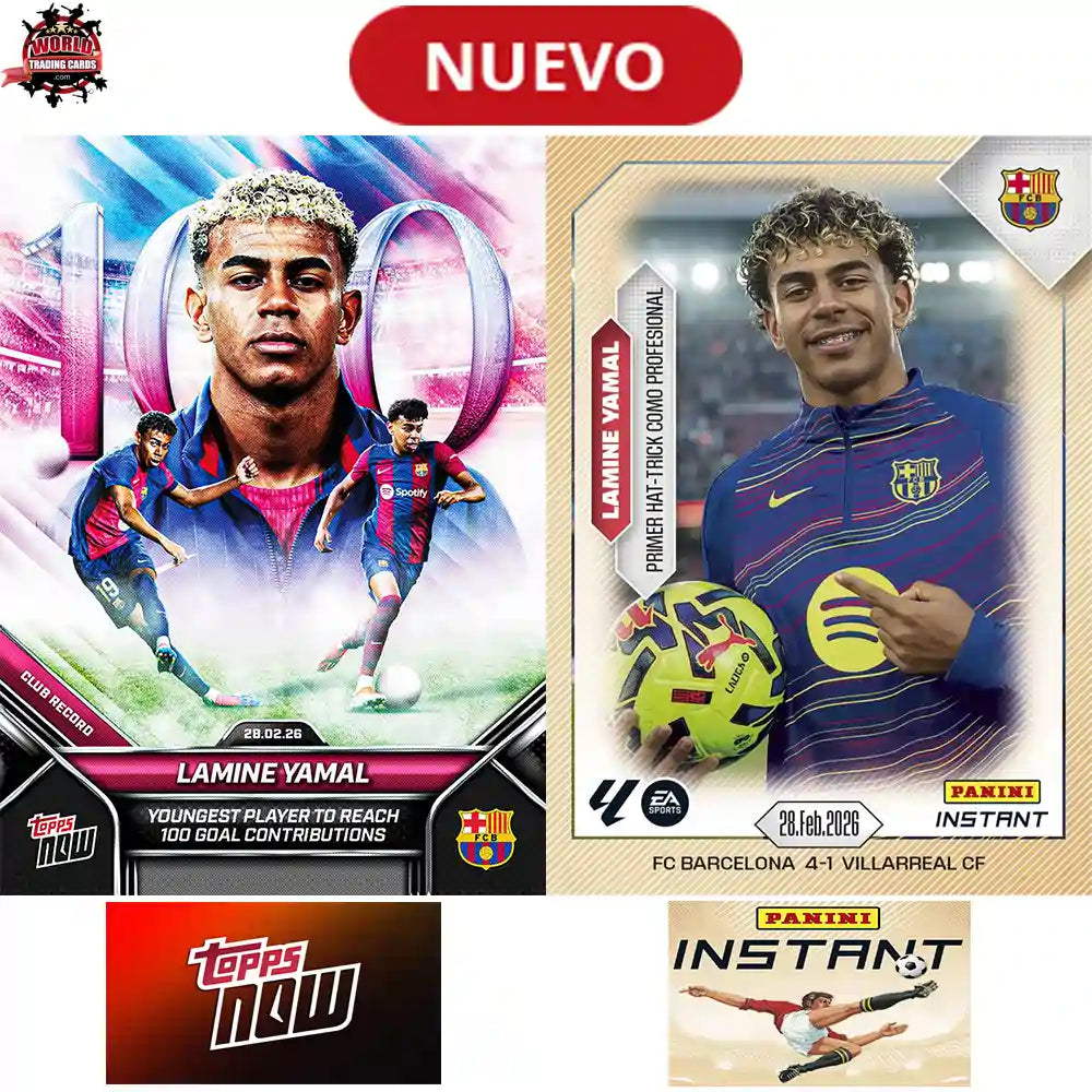 Lamine Yamal | Lote de sus 2 últimas cartas de Topps y Panini para la historia | Edición Limitada