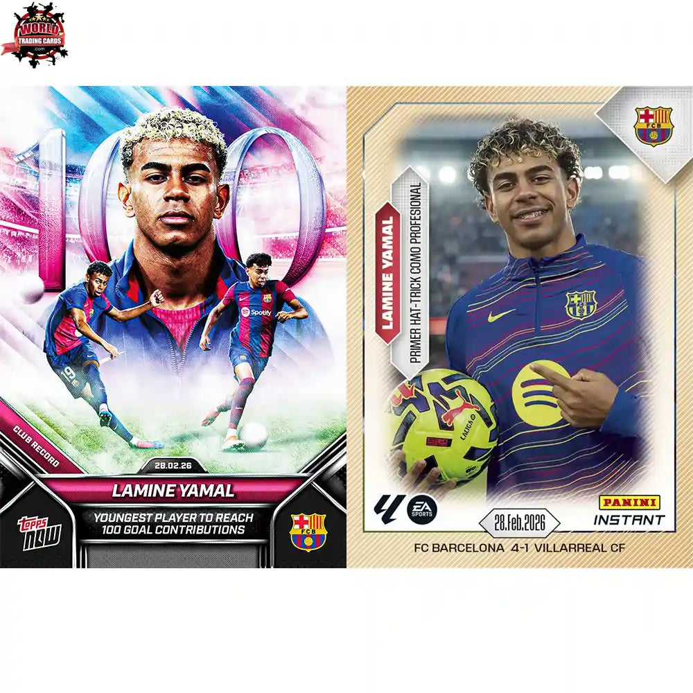 Lamine Yamal | Lote de sus 2 últimas cartas de Topps y Panini para la historia | Edición Limitada