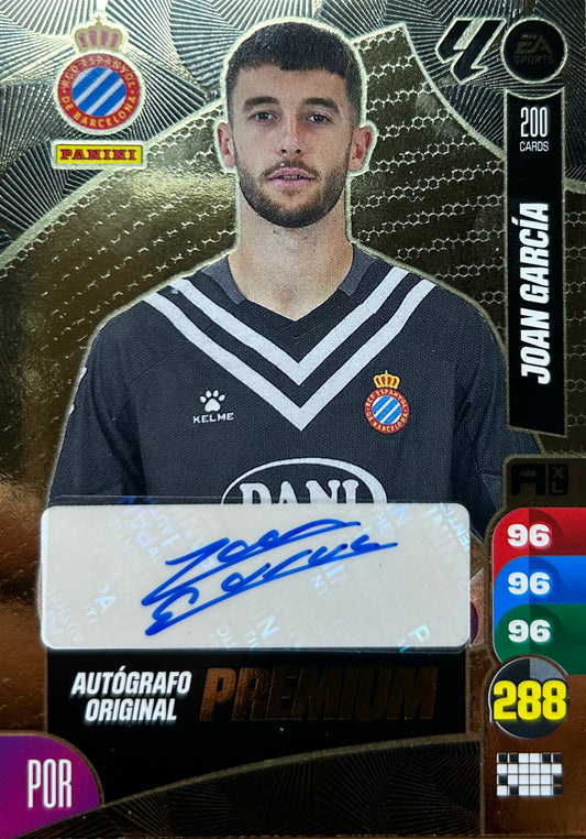 Panini Adrenalyn XL La Liga 2024/2025 - AUTÓGRAFO ORIGINAL PREMIUM - JOAN GARCÍA - ESPAÑOL - 200 UNIDADES IMPRESAS
