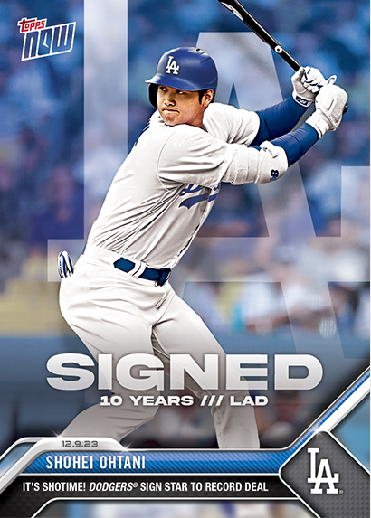 Shohei Ohtani - 2023 - Topps Now MLB - #OS-21 - Dodgers - Signed 10 Years LA Dodgers - World Trading Cards - Tarjeta Béisbol - Cromo RAW