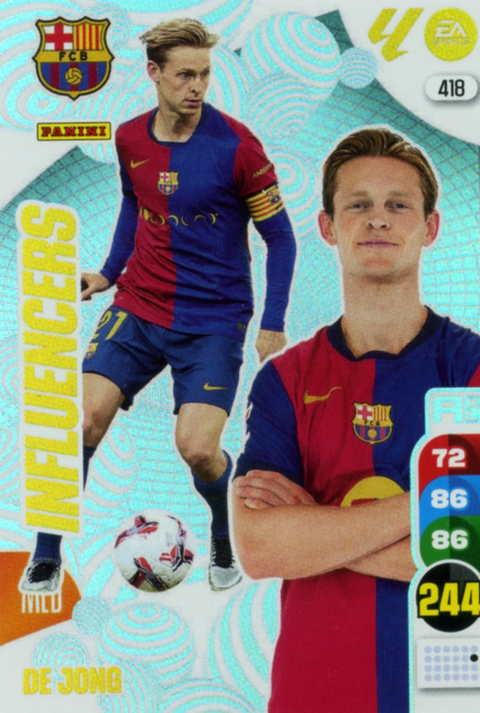 Panini Adrenalyn XL La Liga 2024/2025 - #418 - INFLUENCERS - DE JONG - 1ª Edición, Cromo RAW