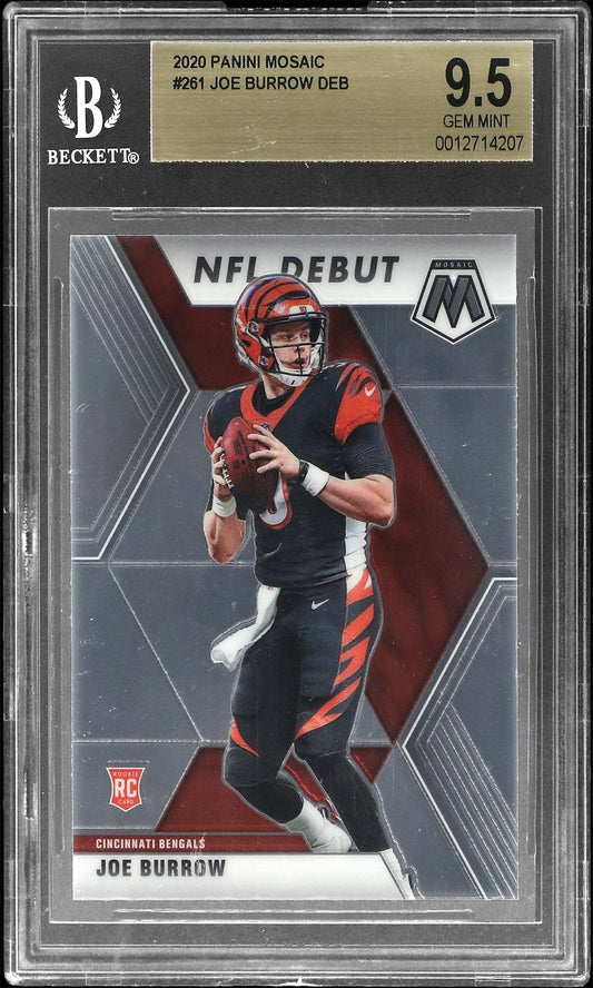 Joe Burrow - 2020 - Panini Mosaic - #261 - ROOKIE - BGS 9.5 - World Trading Cards - Football Card - Chrome Graded