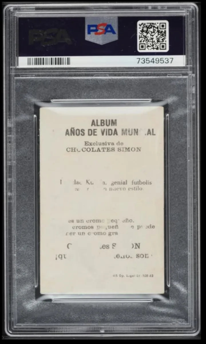 1961 Chocolates Simon 25 Anos De Vida Mundial Laszlo Kubala #7 PSA 1(mk) PR