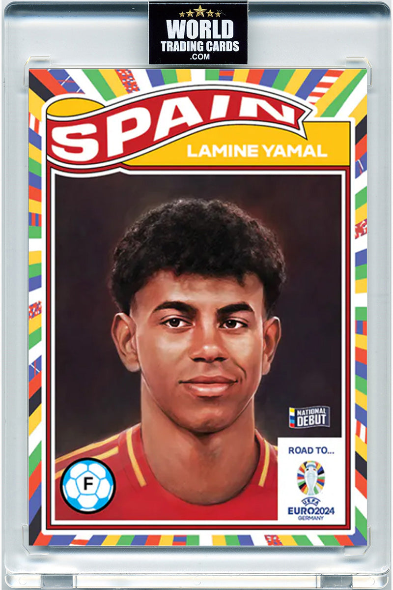 Lamine Yamal - 2024 - Topps Living Set Euro - España - Rookie - #004 - World Trading Cards - Tarjeta Fútbol - Cromos Pristine 10