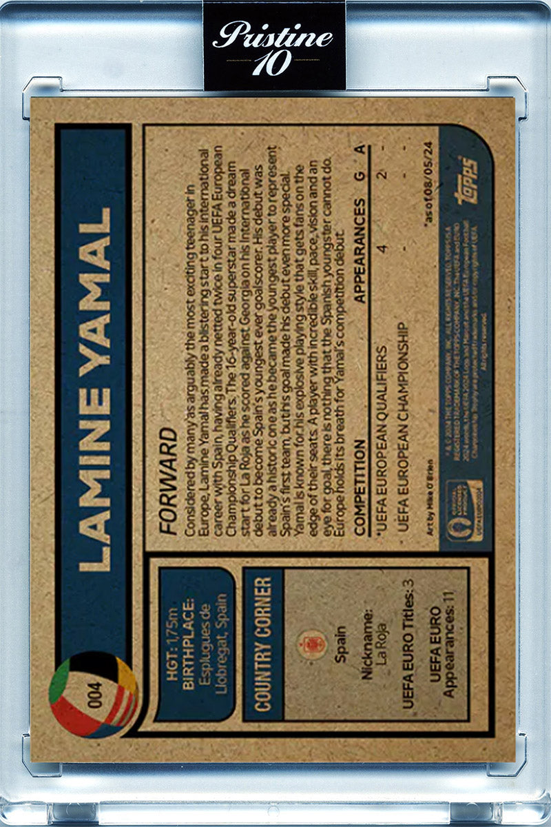 Lamine Yamal - 2024 - Topps Living Set Euro - España - Rookie - #004 - World Trading Cards - Tarjeta Fútbol - Cromos Pristine 10