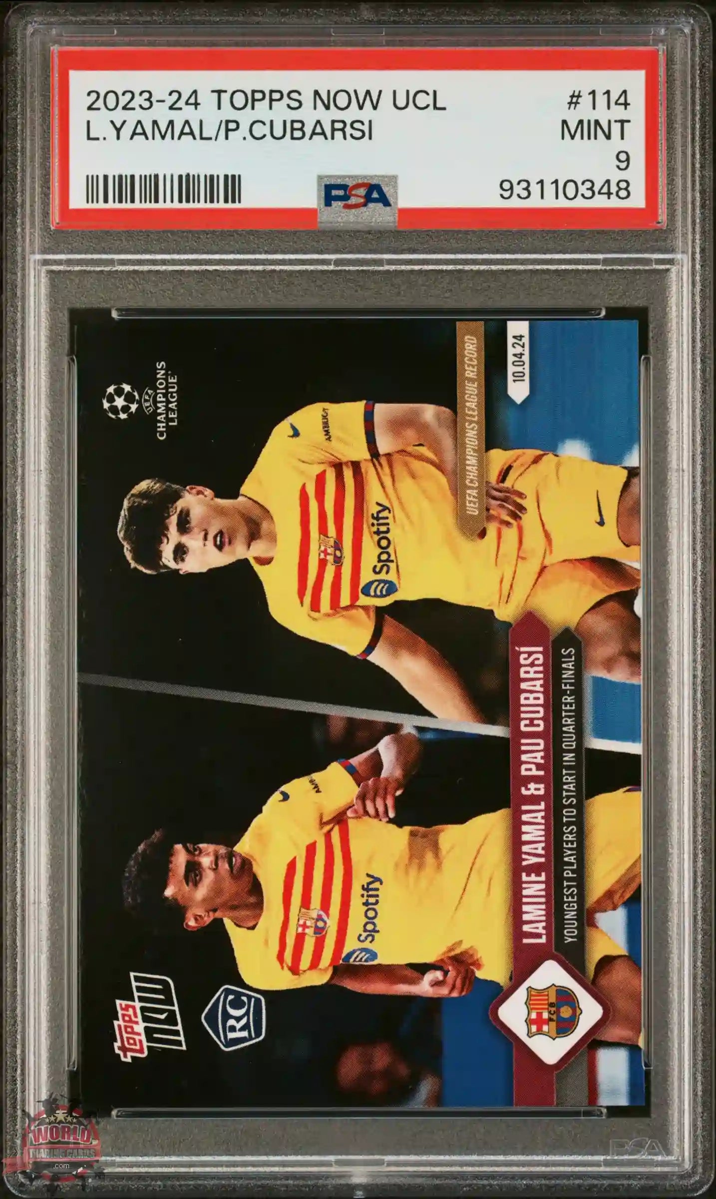 Lamine Yamal / Cubarsi - 2024 - Topps Now UCL - #114 - Barcelona - PSA 9 - World Trading Cards
