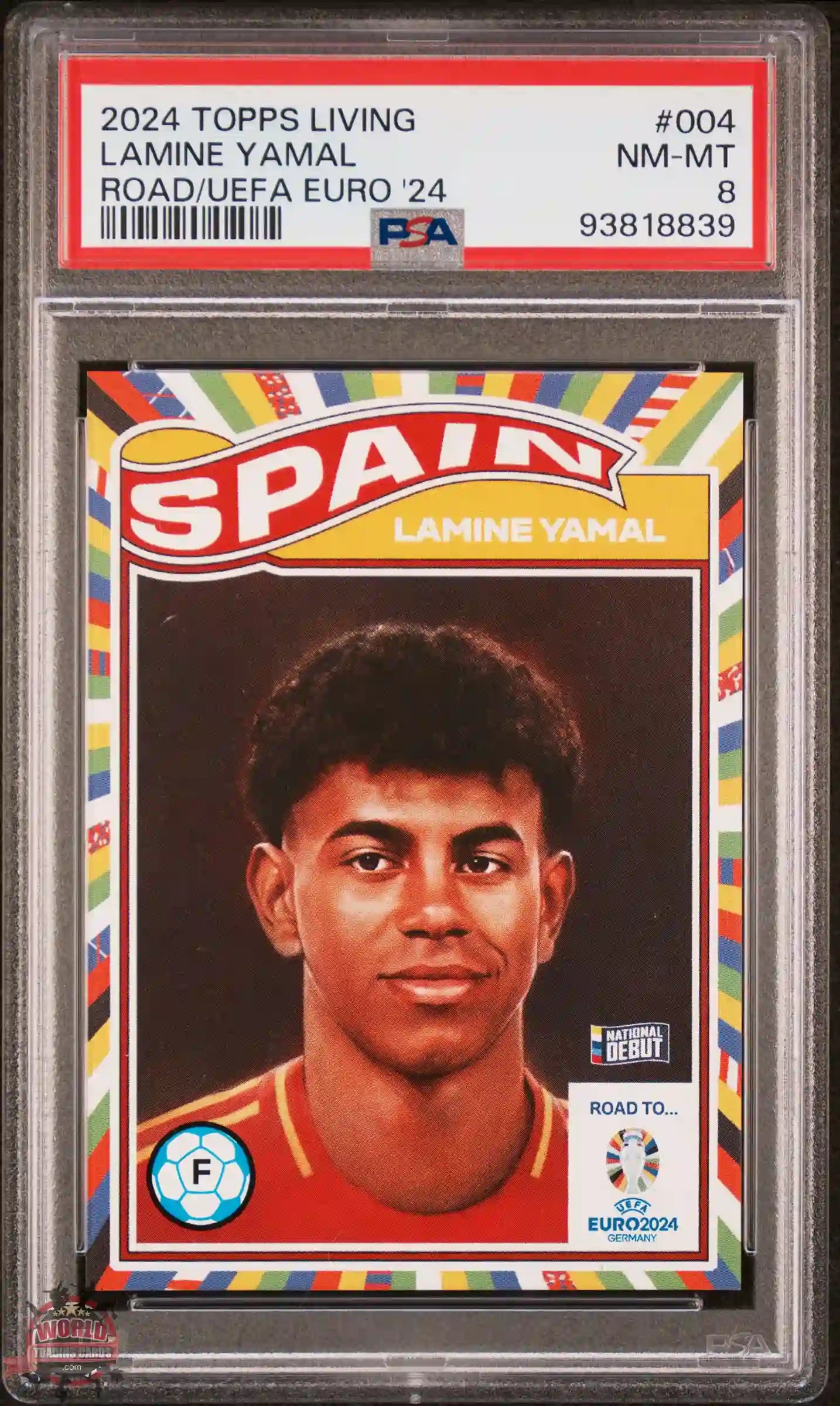 Lamine Yamal - 2024 - Topps Living Set UEFA EURO - ROOKIE - #004 - España - GRADED PSA 8 - NATIONAL DEBUT
