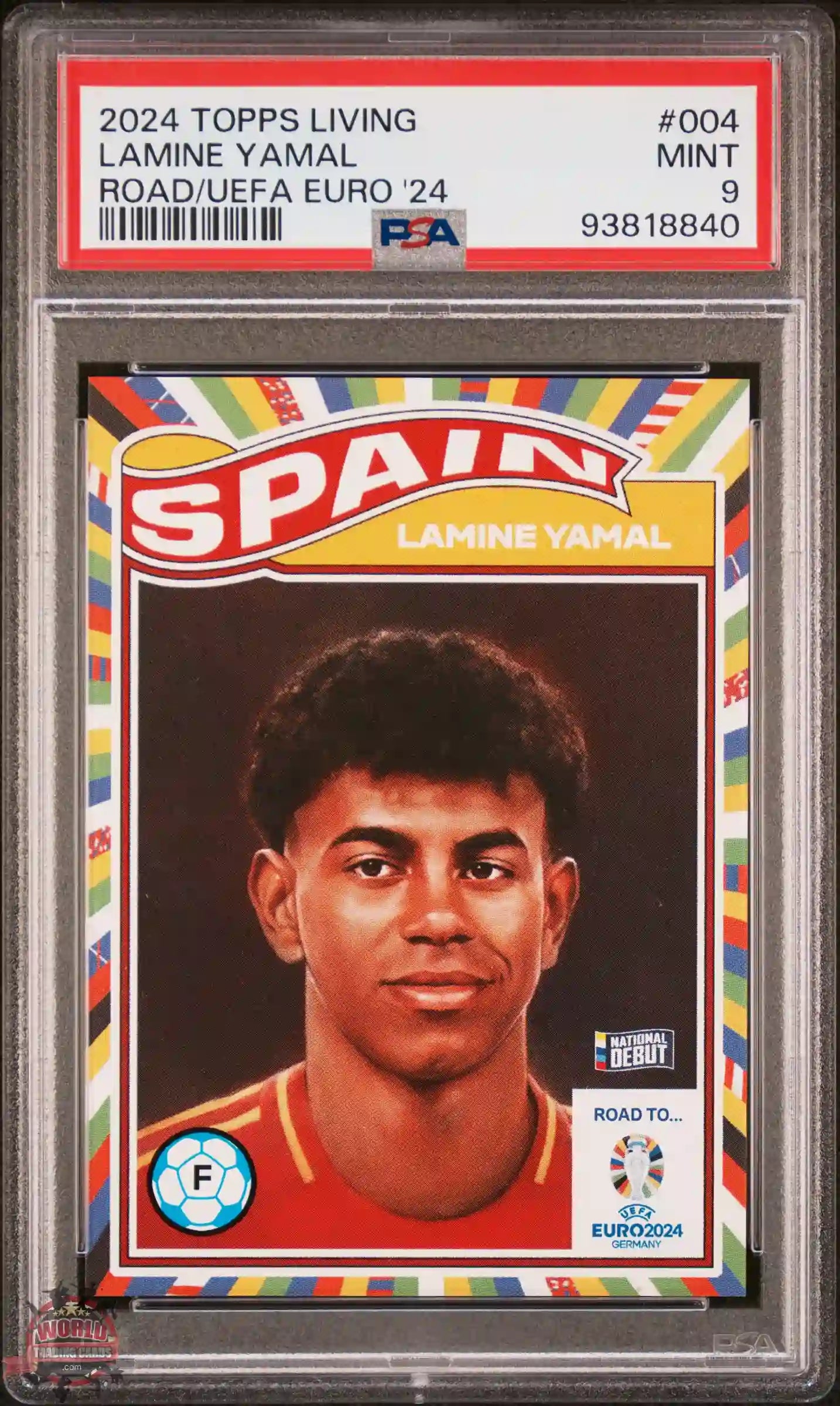 Lamine Yamal - 2024 - Topps Living Set UEFA EURO - ROOKIE - #004 - España - GRADED PSA 9 - NATIONAL DEBUT
