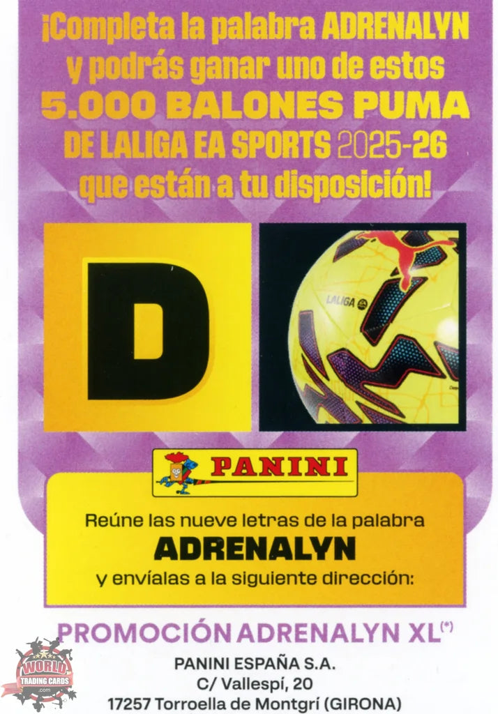 #LBD | Adrenalyn XL | La Liga | 2025-2026 | Letra Balón - D |  | Letra Balón