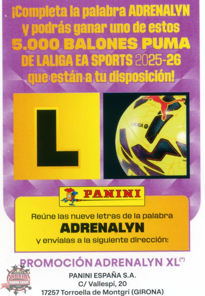 #LBL | Adrenalyn XL | La Liga | 2025-2026 | Letra Balón - L |  | Letra Balón