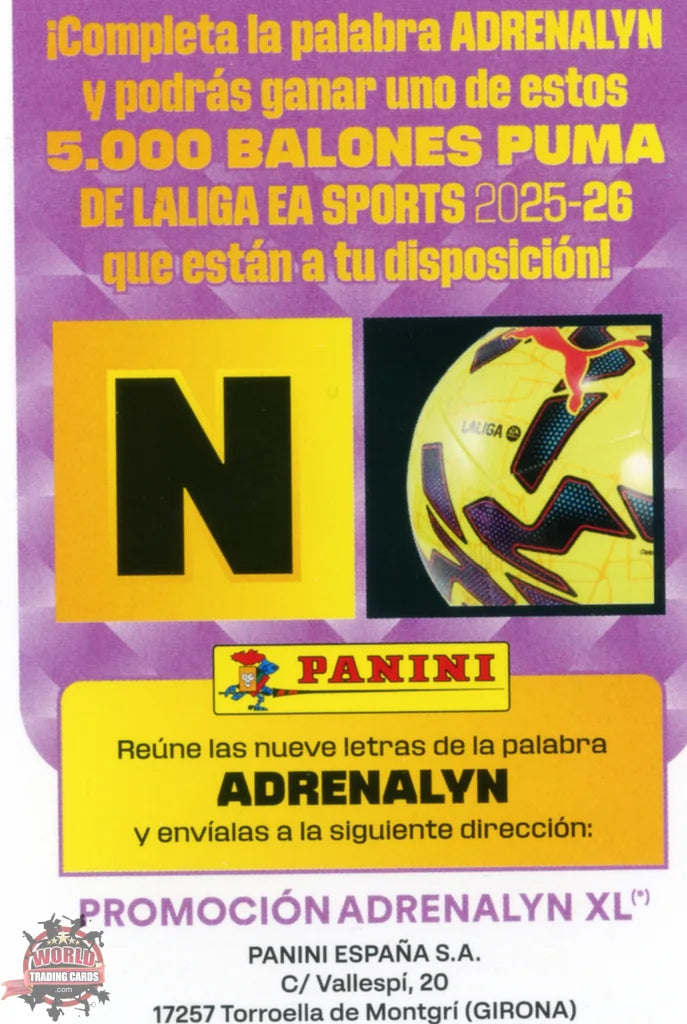 #LBN | Adrenalyn XL | La Liga | 2025-2026 | Letra Balón - N |  | Letra Balón