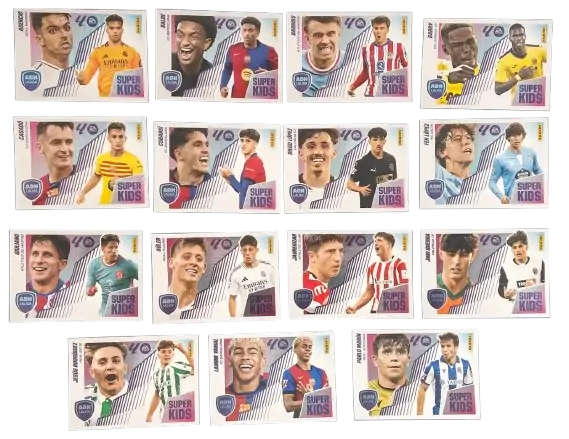 Liga Este 2025-26 - LOTE SUPER KIDS - 15 CROMOS de Fútbol PANINI