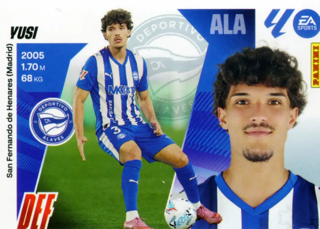 Cromo Trading Card Fútbol-Yusi-Alavés-Panini Liga Este 2025-2026-6Bis-Coloca