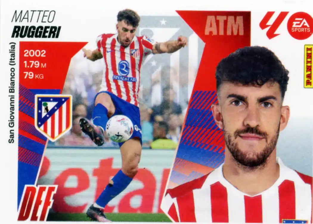 Cromo Trading Card Fútbol-Ruggeri-Atlético de Madrid-Panini Liga Este 2025-2026-9Bis-Coloca