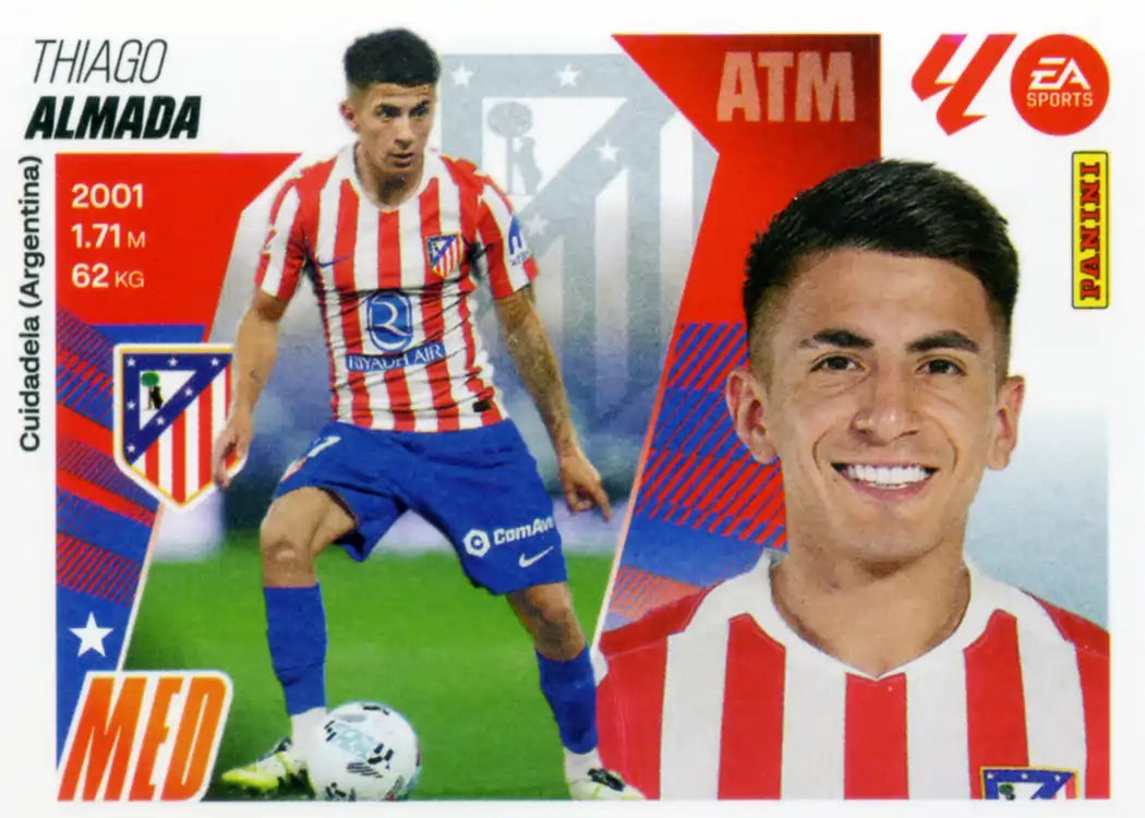 Cromo Trading Card Fútbol-Almada-Atlético de Madrid-Panini Liga Este 2025-2026-15Bis-Coloca
