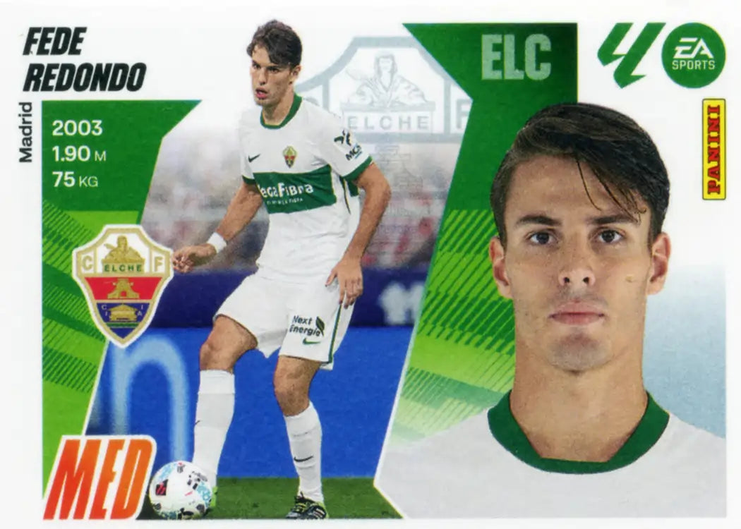 Cromo Trading Card Fútbol-Fede Redondo-Elche CF-Panini Liga Este 2025-2026-14Bis-Coloca