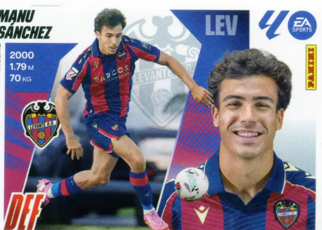 Cromo Trading Card Fútbol-Manu Sanchez-UD Levante-Panini Liga Este 2025-2026-11Bis-Coloca