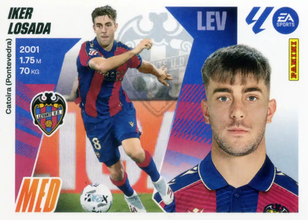 Cromo Trading Card Fútbol-Iker Losada-UD Levante-Panini Liga Este 2025-2026-13Bis-Coloca