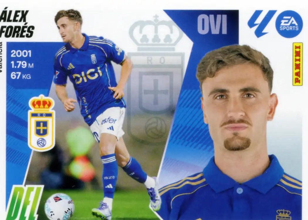 Cromo Trading Card Fútbol-Alex Fores-Real Oviedo-Panini Liga Este 2025-2026-20Bis-Coloca