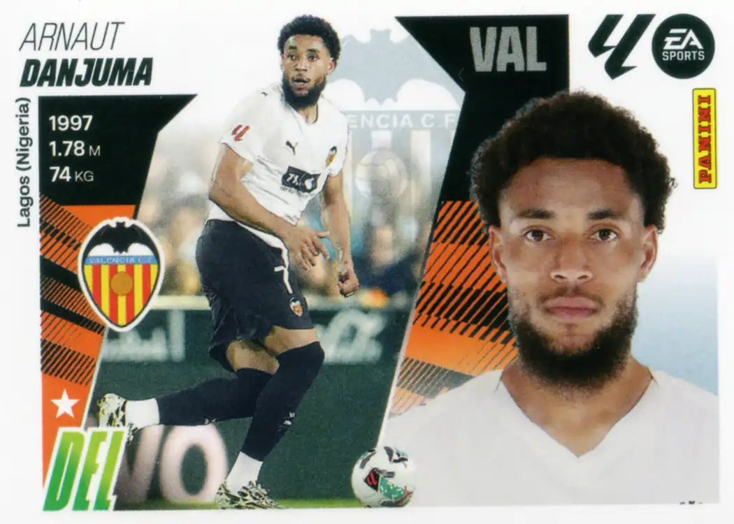 Cromo Trading Card Fútbol-Danjuma-Valencia CF-Panini Liga Este 2025-2026-18Bis-Coloca