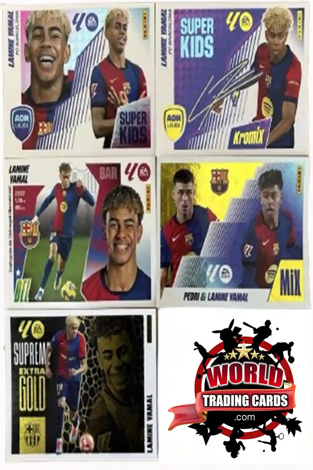 Liga Este 2025-26 - LOTE LAMINE YAMAL - LOS 5 CROMOS de la Colección - PANINI