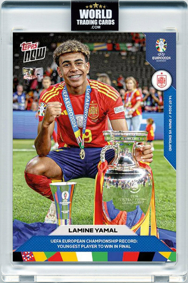 Lamine Yamal - 2024 - Topps Now Euro - Spain - Record Youngest Player to Win a Final - #66 - World Trading Cards - Football Card - Pristine 10 Trading Cards