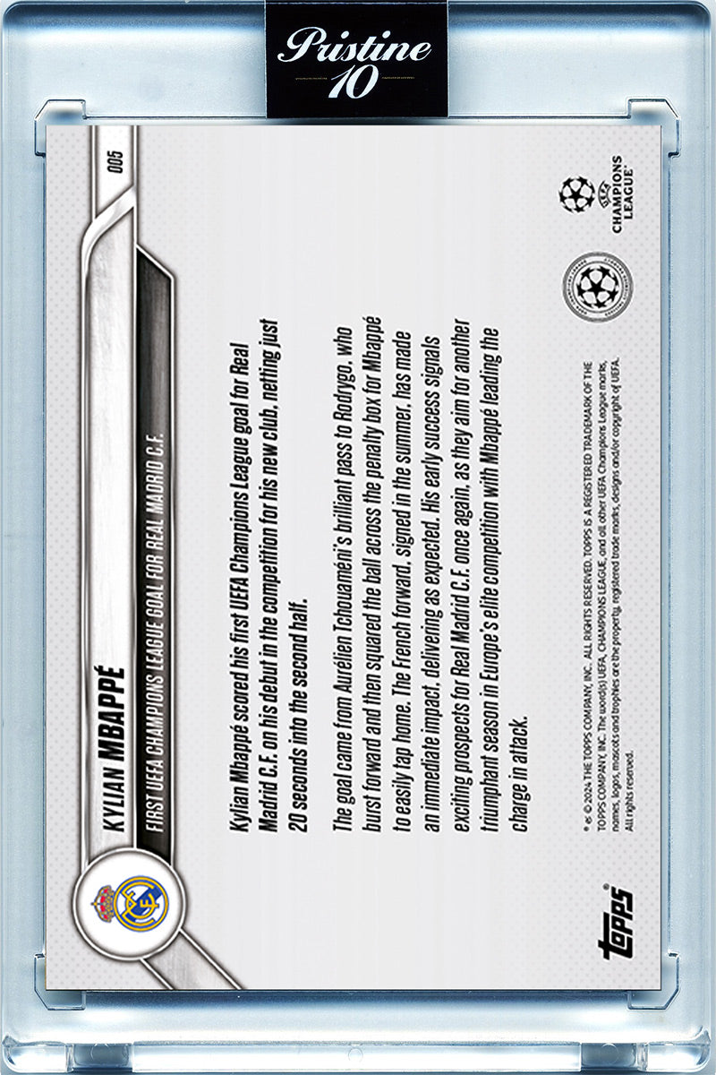 Kylian Mbappe - 2024 - Topps Now UCL - 1º Gol en UCL con Real Madrid - #005 - World Trading Cards - Tarjeta Fútbol - Cromos Pristine 10