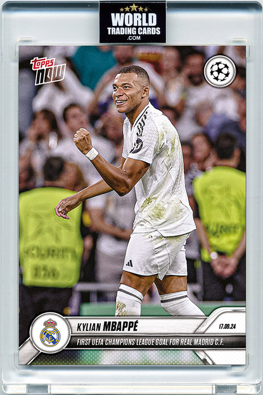 Kylian Mbappe - 2024 - Topps Now UCL - 1st UCL Goal for Real Madrid - #005 - World Trading Cards - Football Card - Pristine 10 Stickers