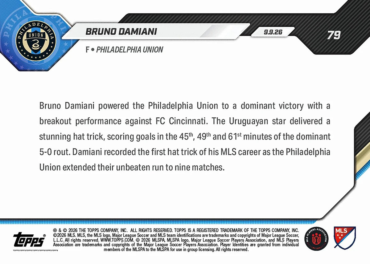 2026 | Topps | Now | MLS | #079 | Bruno Damiani | Base