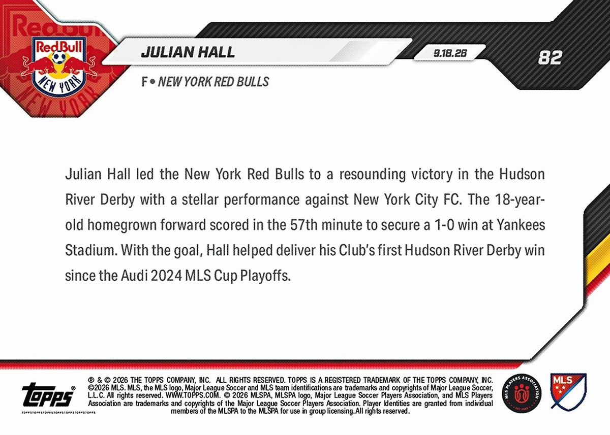 2026 | Topps | Now | MLS | #082 | Julian Hall | Base