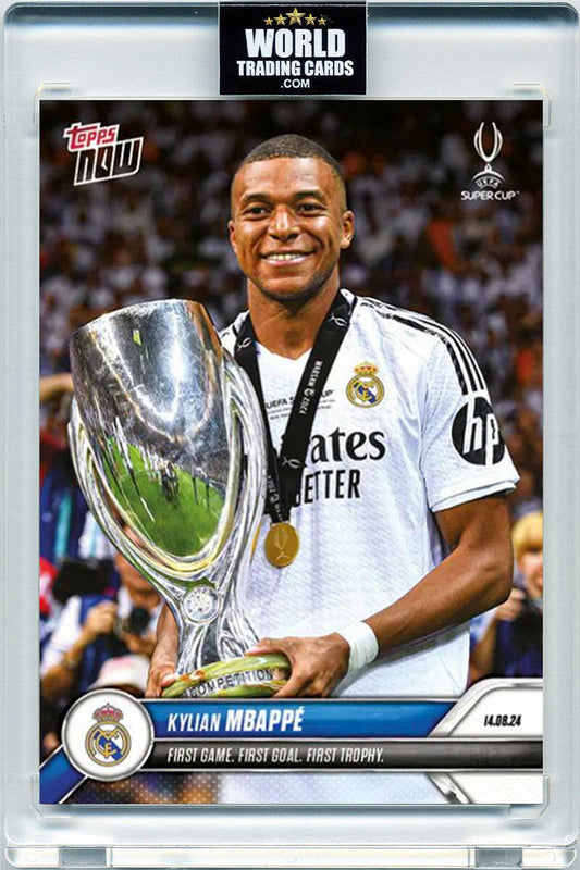 Kylian Mbappe - 2024 - Topps Now Supercup - European Supercup Champion - #90 - World Trading Cards - Football Card - Pristine 10 Stickers