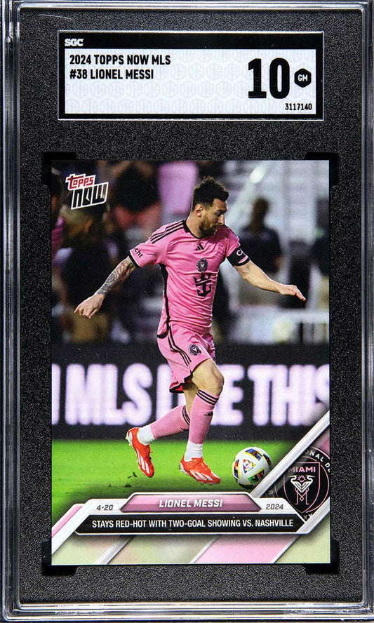 Lionel Messi - 2024 - Topps Now MLS - #38 - Inter Miami - SGC 10 - World Trading Cards - Soccer Card - Chrome Graded