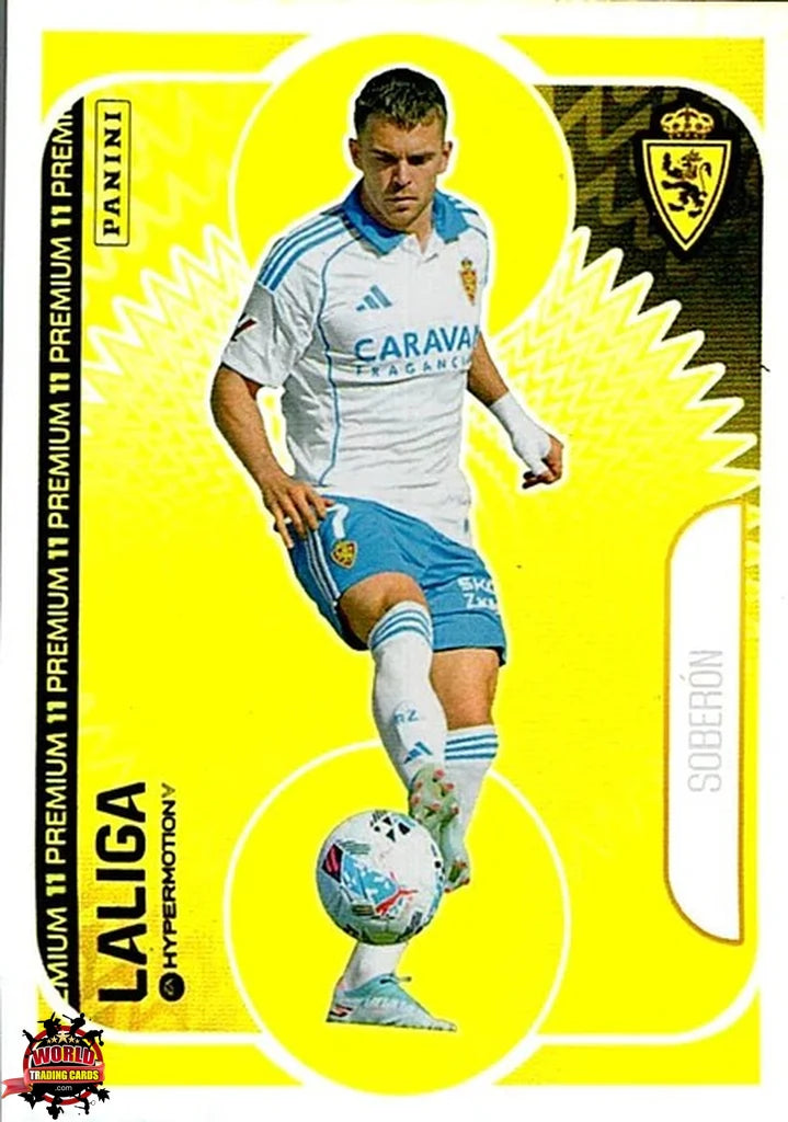 Cromo Trading Card Fútbol-Soberón-Real Zaragoza-Panini La Liga HypermotionV 2025-2026-OP11-Once Premium