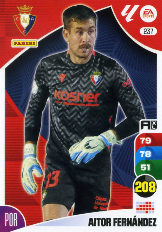 Panini Adrenalyn XL La Liga 2024/2025 - #237 - Aitor Fernández - OSASUNA - 1st Edition, RAW Card