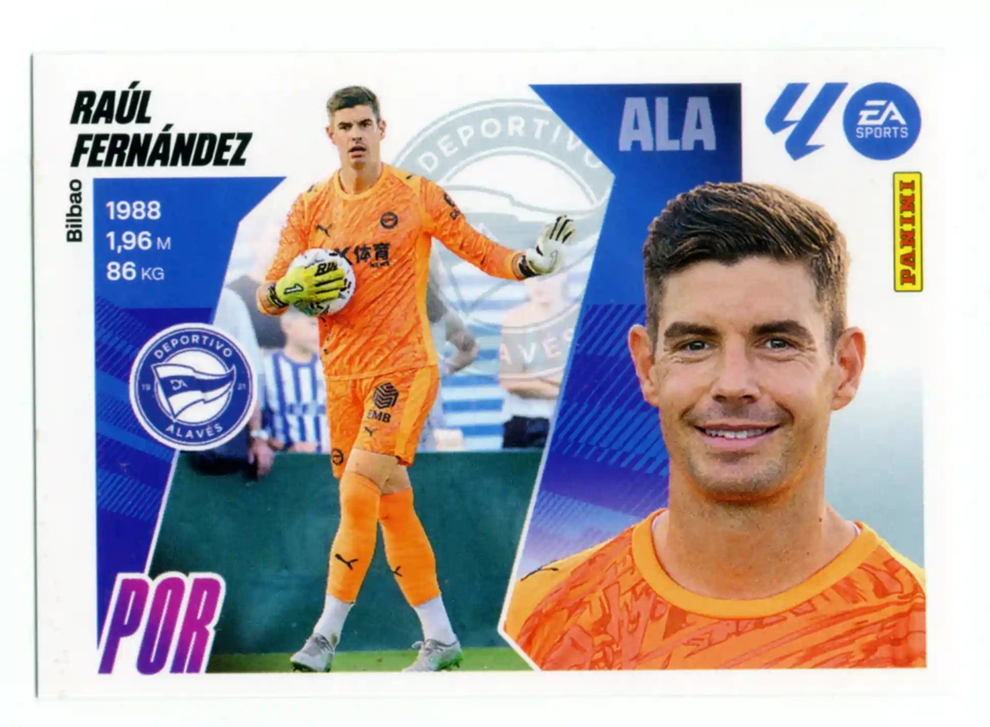 Cromo Trading Card Fútbol-Raúl Fernandez-Alavés-Panini Liga Este  2025/2026-4 Bis-Básico