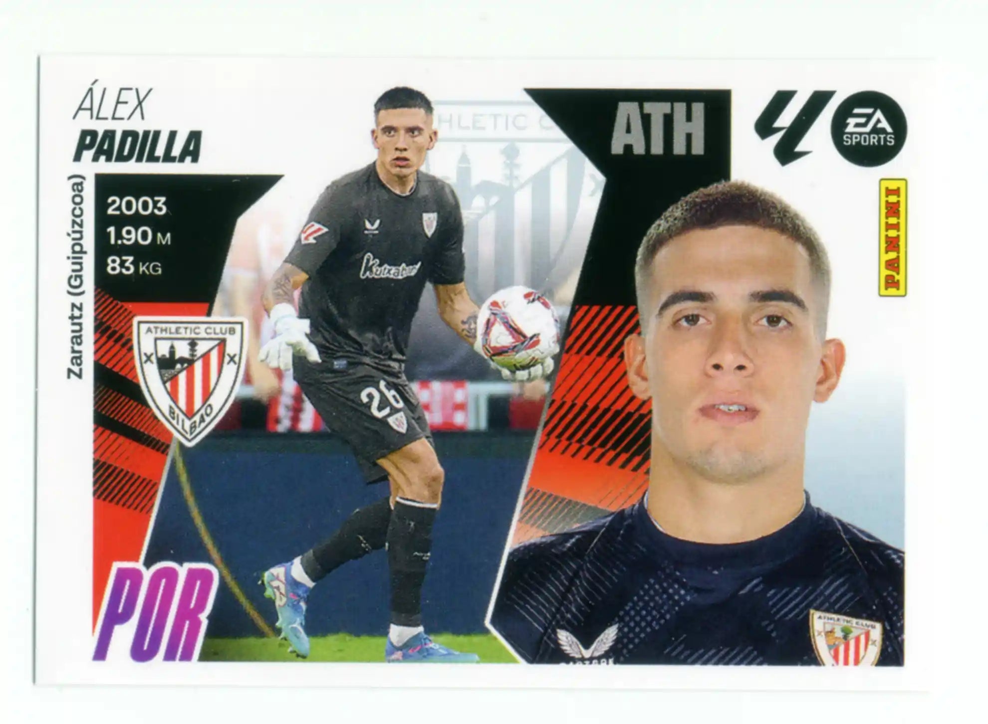 Cromo Trading Card Fútbol-Padilla-Athletic Club-Panini Liga Este  2025/2026-4-Básico