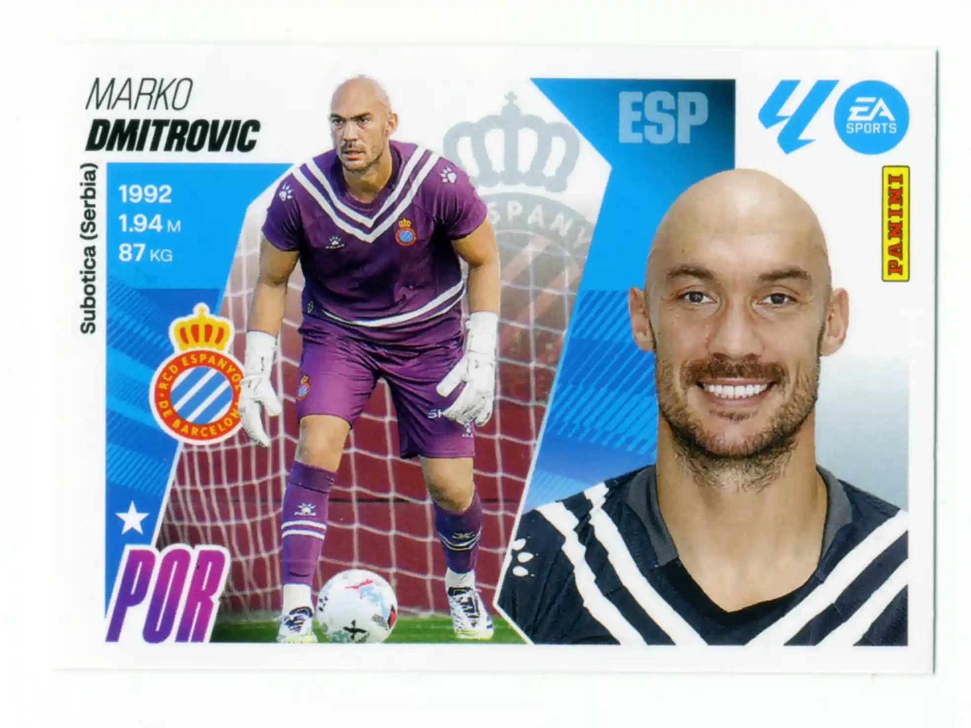 Cromo Trading Card Fútbol-Dmitrovic-RCD Espanyol-Panini Liga Este  2025/2026-3-Básico