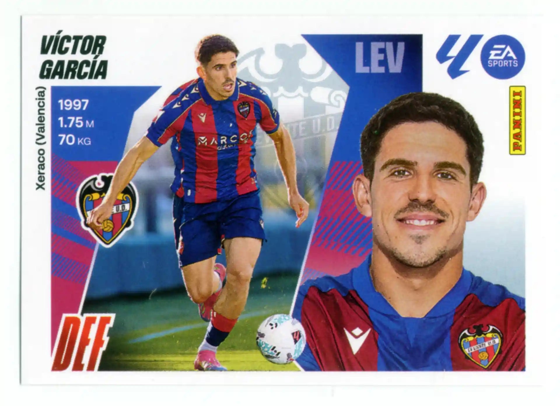 Cromo Trading Card Fútbol-Víctor García-UD Levante-Panini Liga Este  2025/2026-5Bis-Básico