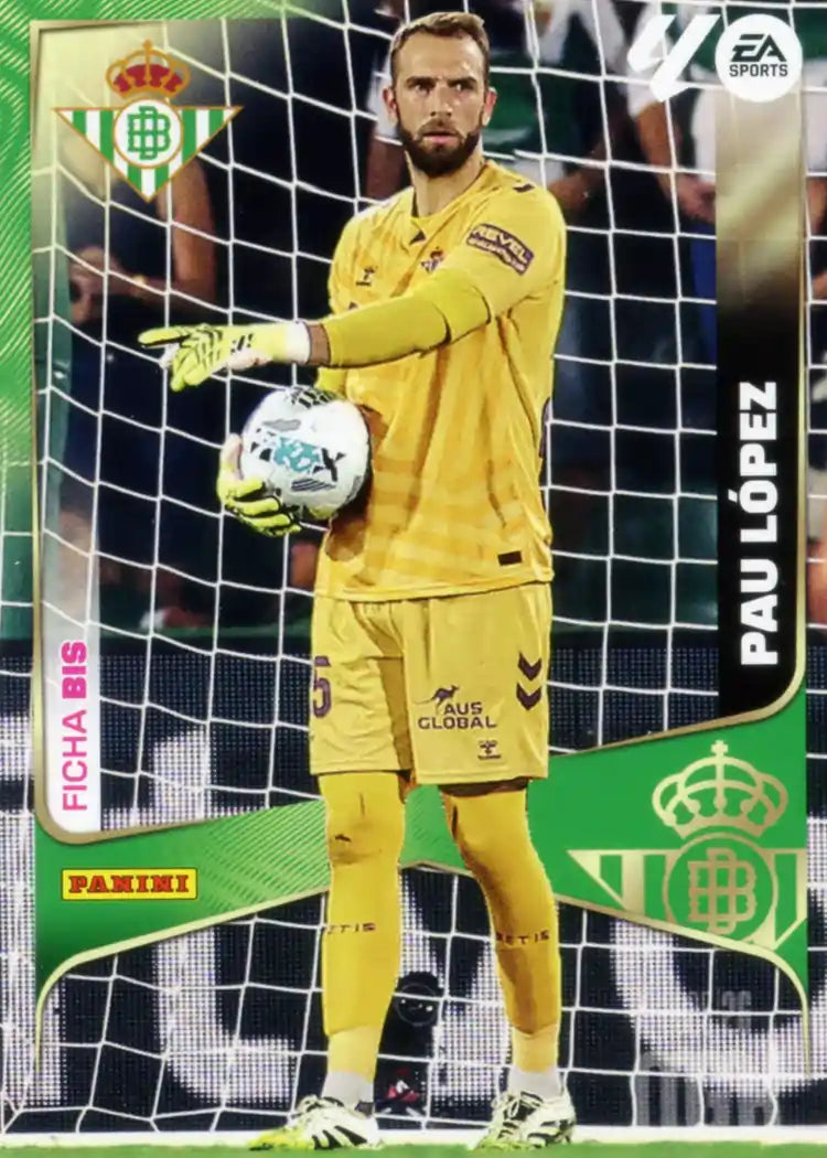 Cromo Trading Card Fútbol-Pau Lopez-Real Betis-Panini Megacracks 2025-2026-93 Bis-Basico
