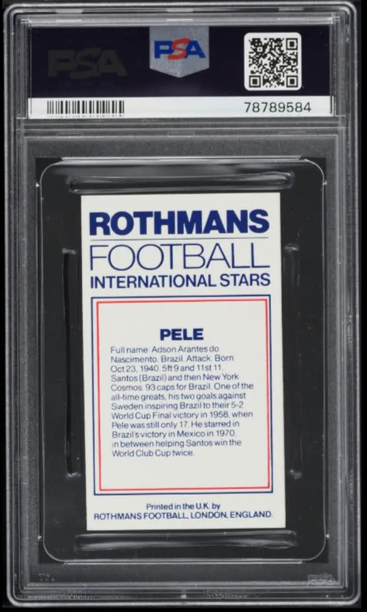 1984 Rothmans Football International Stars Pele PSA 8 NM-MT