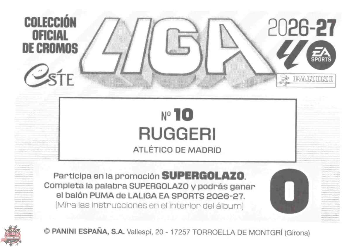 Panini | Liga Este | 2026-2027 | Atlético de Madrid | Basico | #10 | Ruggeri