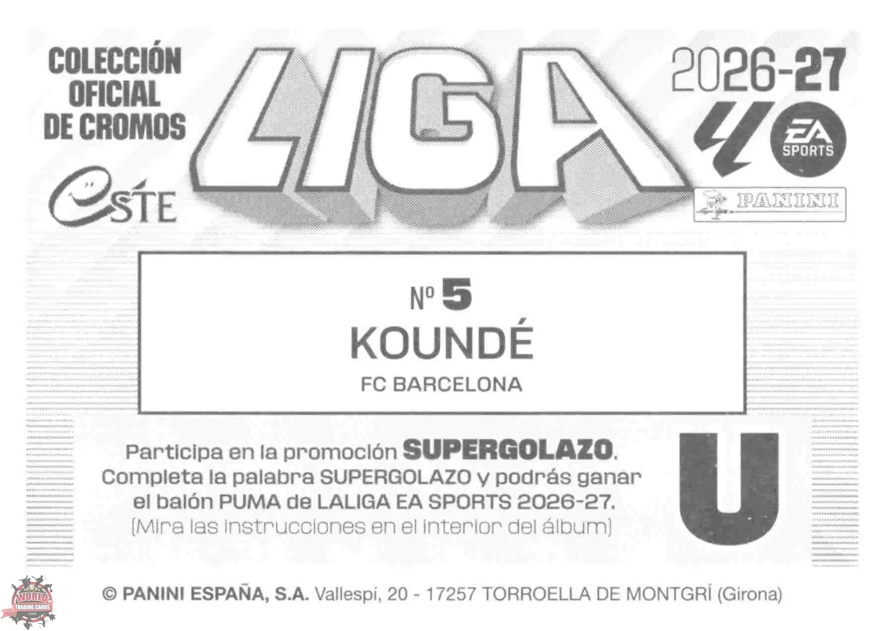 Panini | Liga Este | 2026-2027 | FC Barcelona | Basico | #05 | Koundé