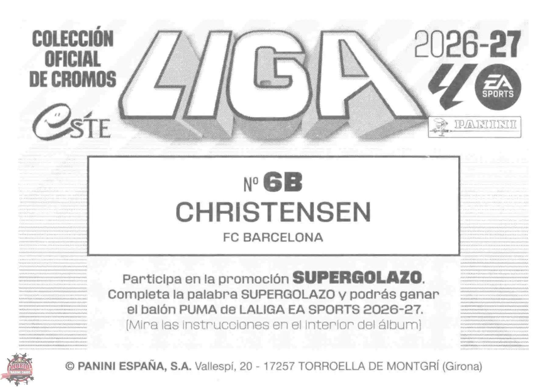 Panini | Liga Este | 2026-2027 | FC Barcelona | Basico | #06B | Christensen