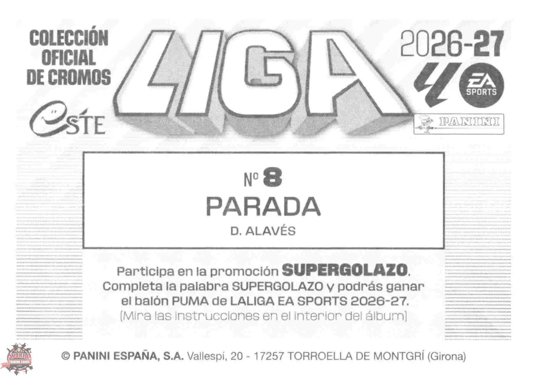Panini | Liga Este | 2026-2027 | Deportivo Alavés | Basico | #08 | Parada