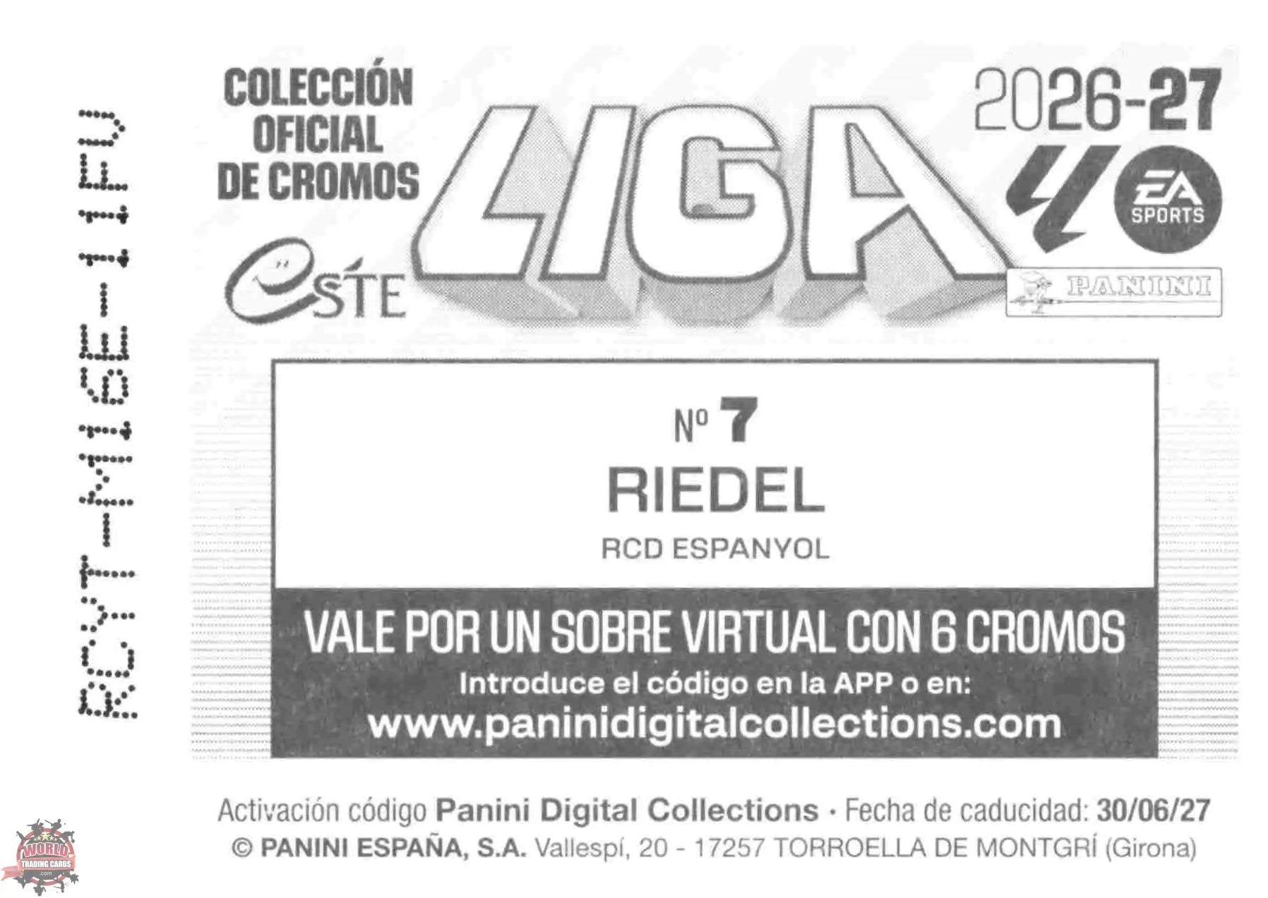 Panini | Liga Este | 2026-2027 | RCD Espanyol | Basico | #07 | Riedel
