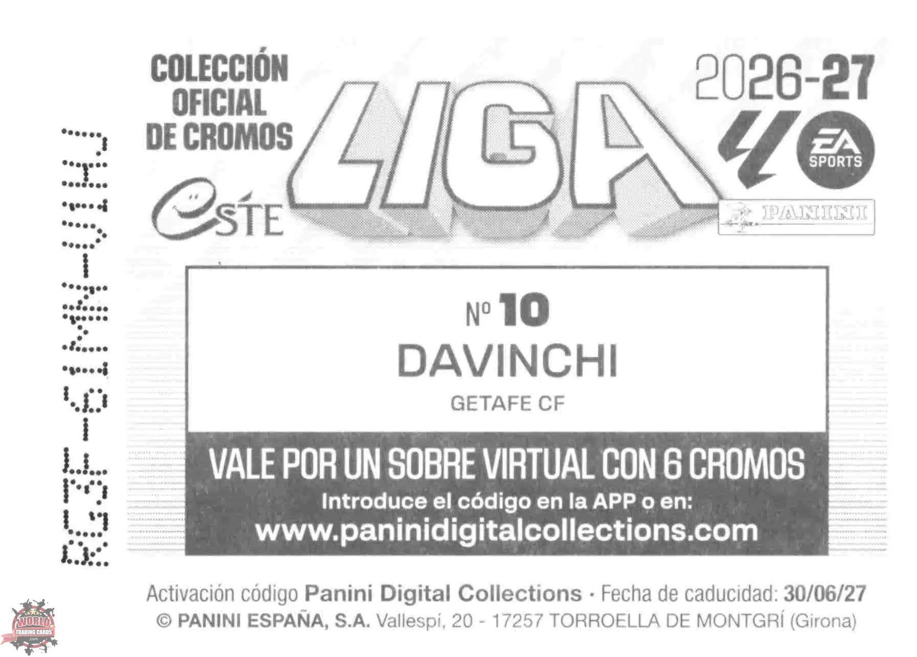 Panini | Liga Este | 2026-2027 | Getafe CF | Basico | #10 | Davinchi