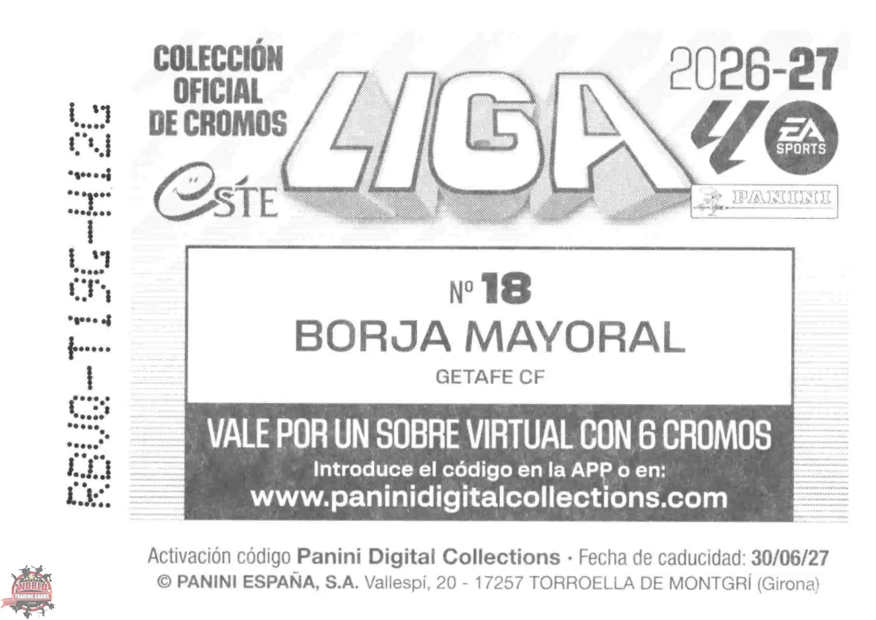 Panini | Liga Este | 2026-2027 | Getafe CF | Basico | #18 | Borja Mayoral