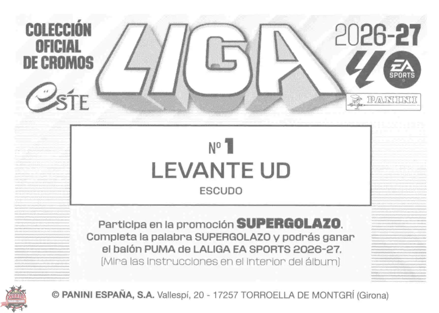 Panini | Liga Este | 2026-2027 | Levante UD | Basico | #01 | Escudo
