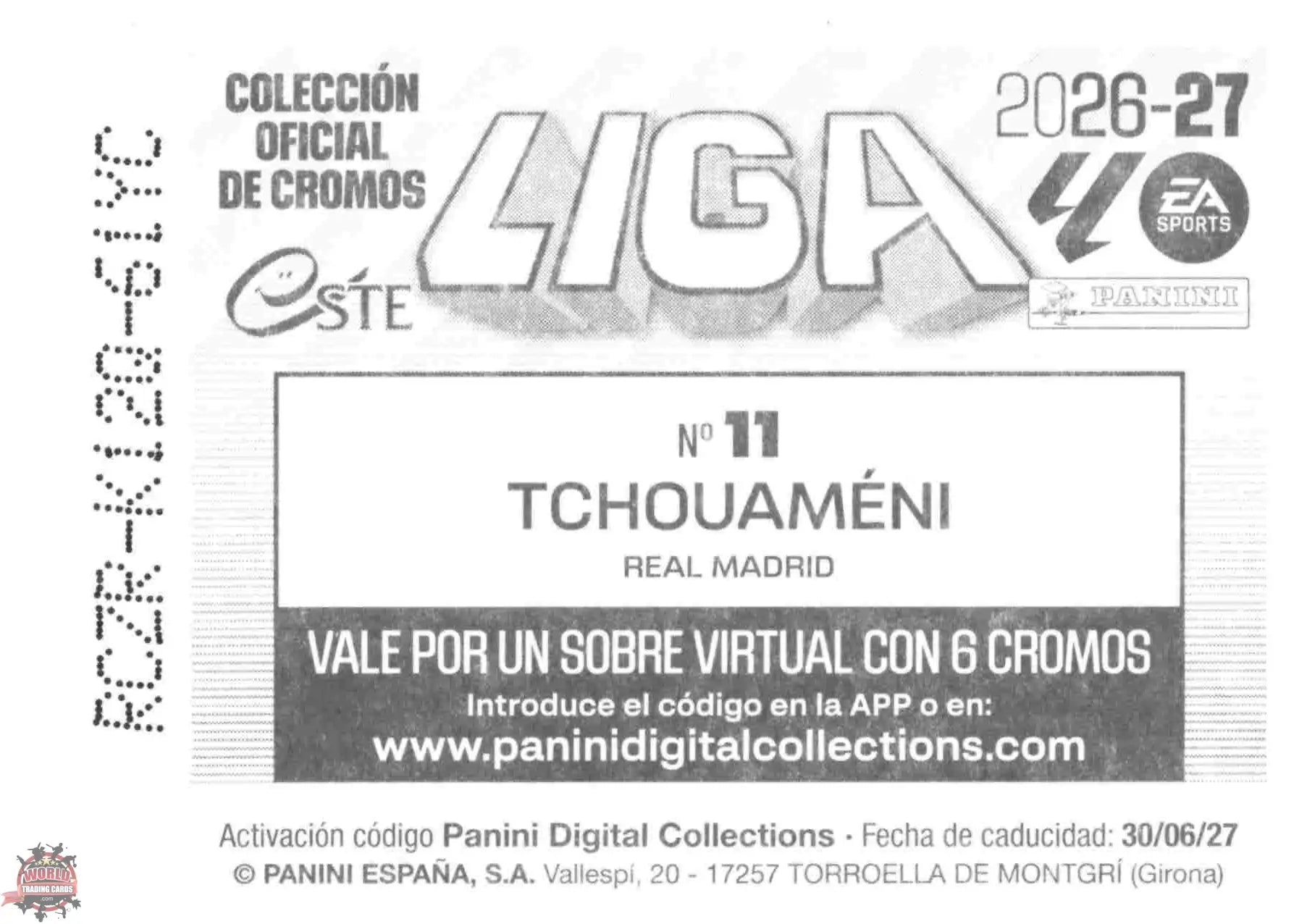 Panini | Liga Este | 2026-2027 | Real Madrid CF | Basico | #11 | Tchouaméni
